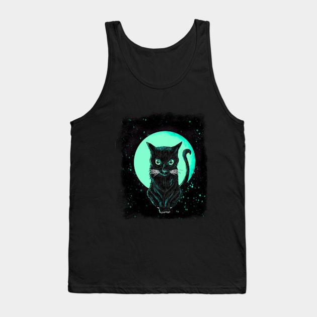 the black cat Tank Top by anghewolf